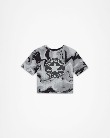 T-Shirts Converse Dye Printed Chuck Taylor Patch Boxy Dievcenske Čierne | SK 11IECR8